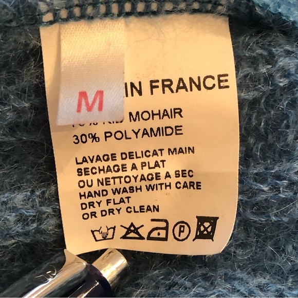 La Ferme Du Mohair French Mohair Cable Knit Sweater Cardigan M - Picture 9 of 11